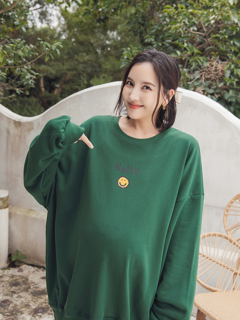 棠棠媽咪孕婦裝,韓國空運,大學t,微笑,孕婦穿搭,孕婦裝哪裡買