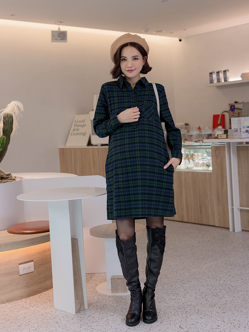 棠棠媽咪孕婦裝,時尚孕婦裝,哺乳洋裝,孕婦穿搭,格紋,懷孕推薦,孕婦裝哪裡買