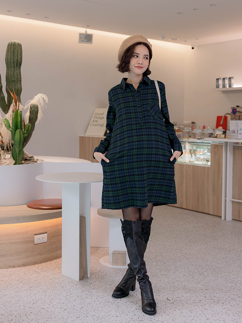 棠棠媽咪孕婦裝,時尚孕婦裝,哺乳洋裝,孕婦穿搭,格紋,懷孕推薦,孕婦裝哪裡買