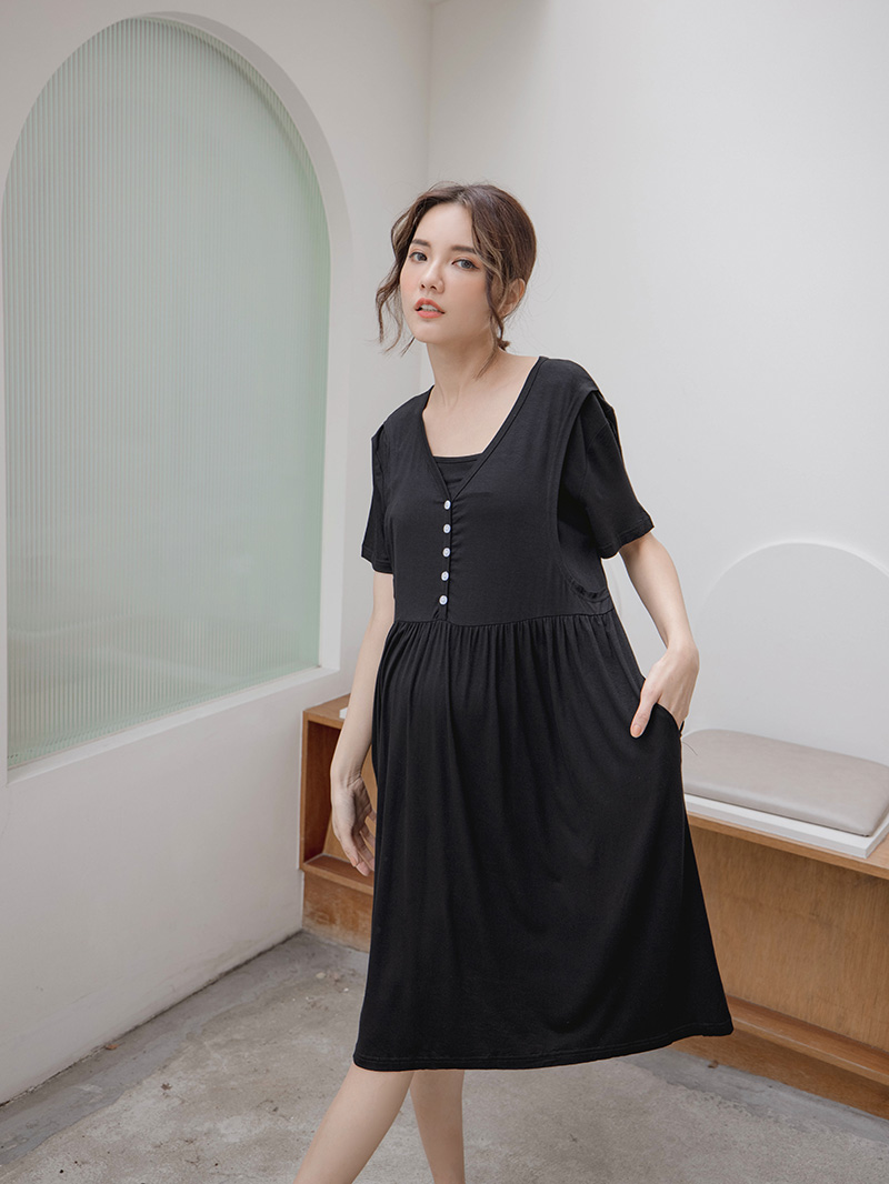 棠棠媽咪孕婦裝,親膚,莫代爾棉,哺乳睡衣,月子服