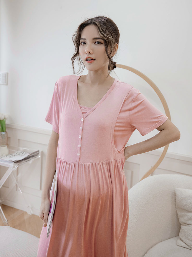 棠棠媽咪孕婦裝,親膚,莫代爾棉,哺乳睡衣,月子服