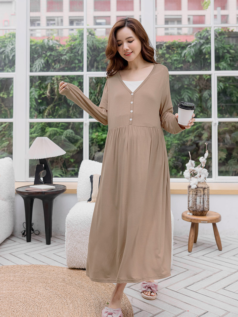 棠棠媽咪孕婦裝,莫代爾棉,哺乳洋裝,居家服