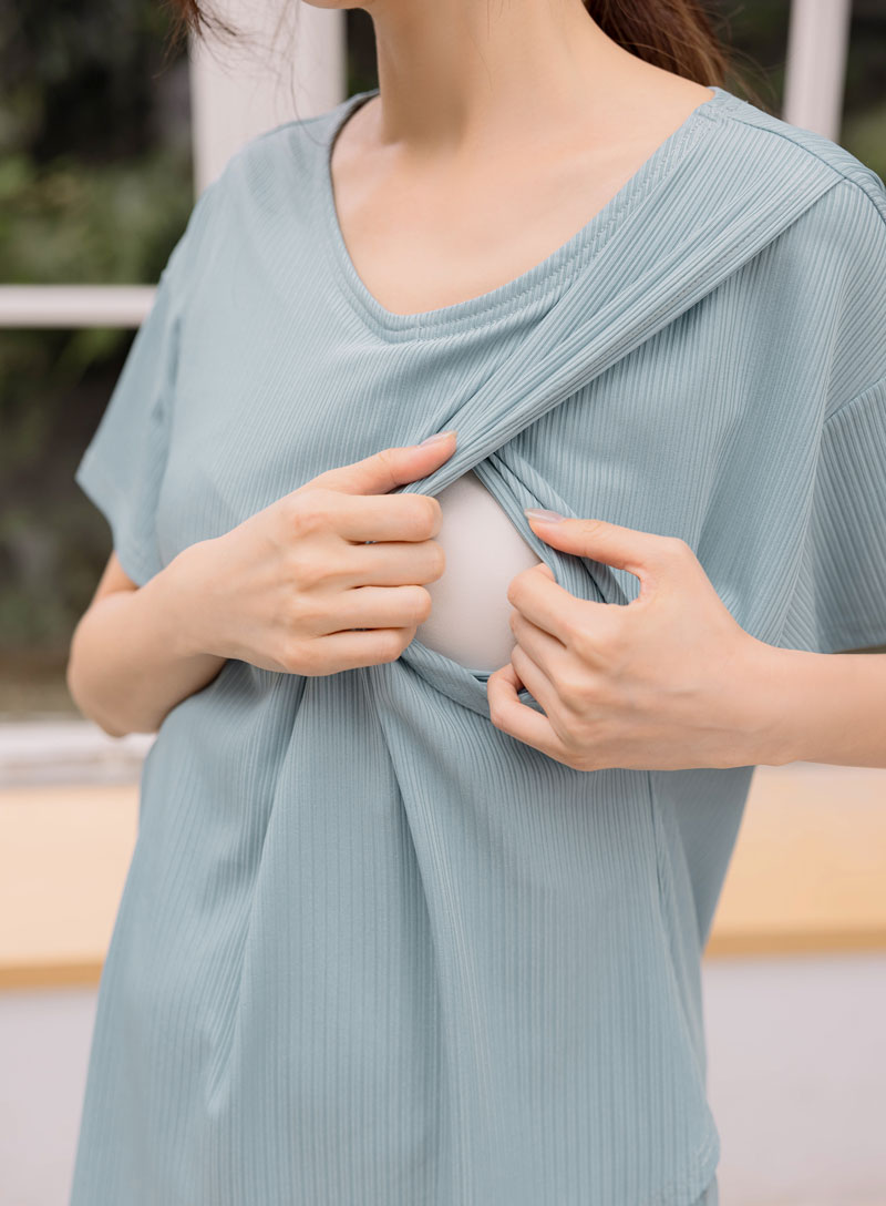棠棠媽咪孕婦裝,孕婦哺乳裝,二件套款,側掀式