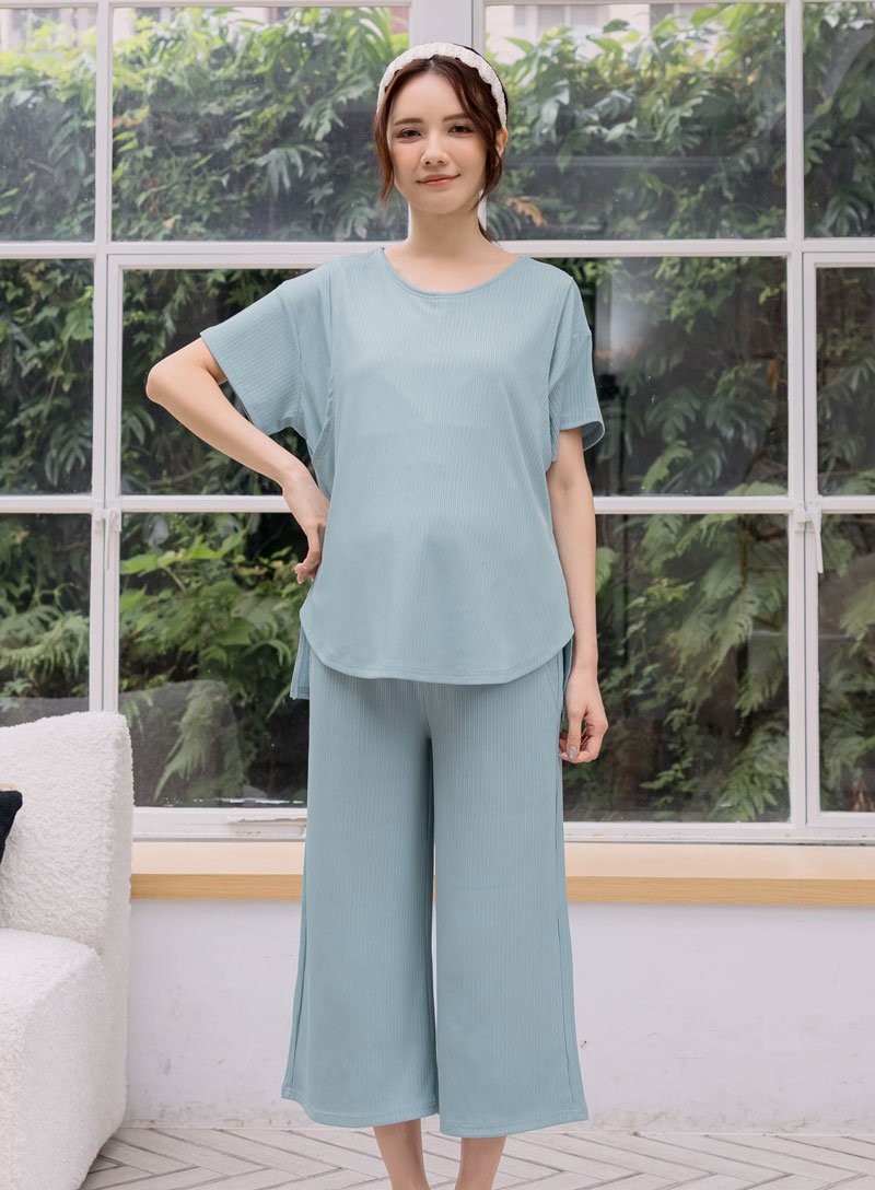 棠棠媽咪孕婦裝,孕婦哺乳裝,二件套款,側掀式