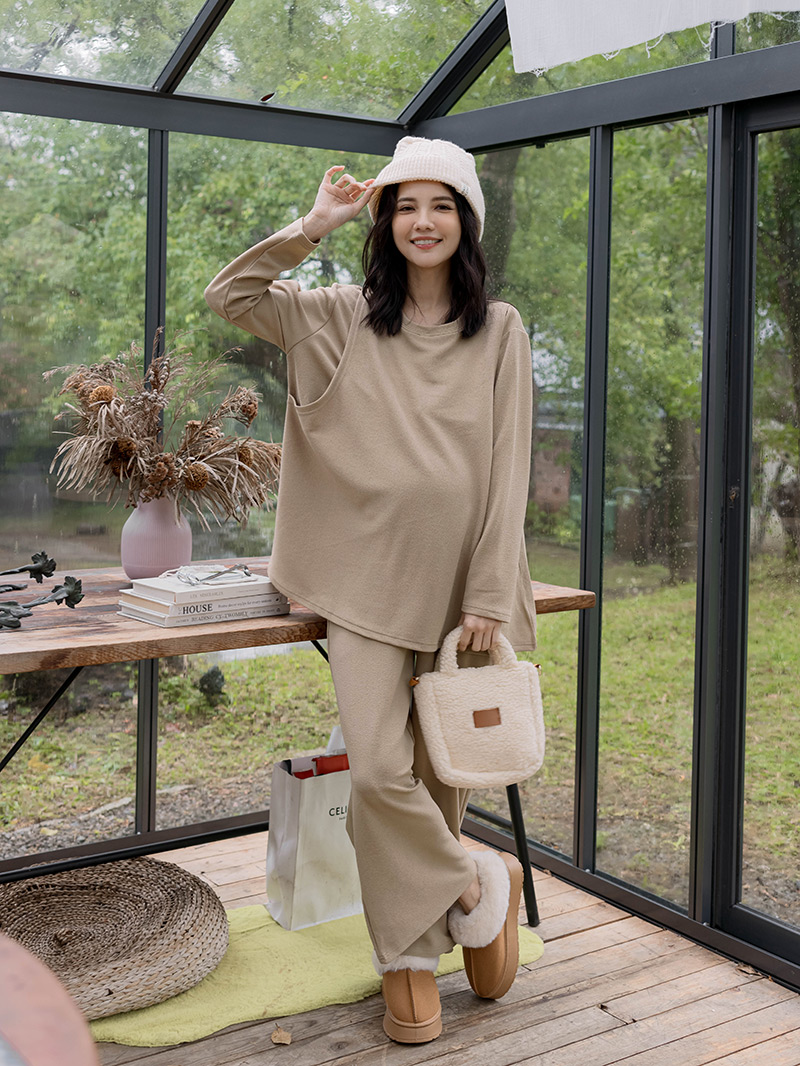 棠棠媽咪孕婦裝,哺乳,套款,斜紋布,側掀式