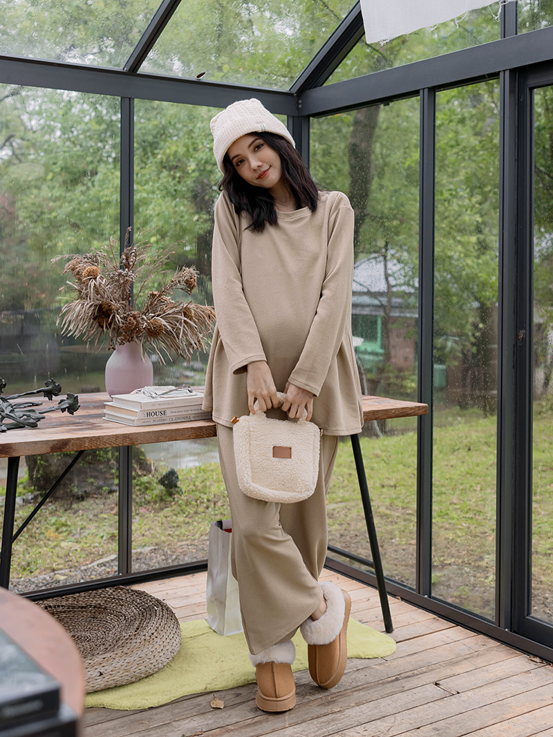 棠棠媽咪孕婦裝,哺乳,套款,斜紋布,側掀式