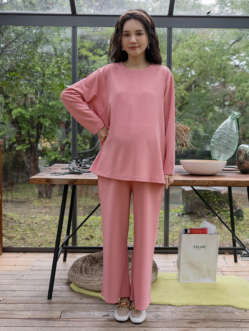 棠棠媽咪孕婦裝,哺乳,套款,斜紋布,側掀式