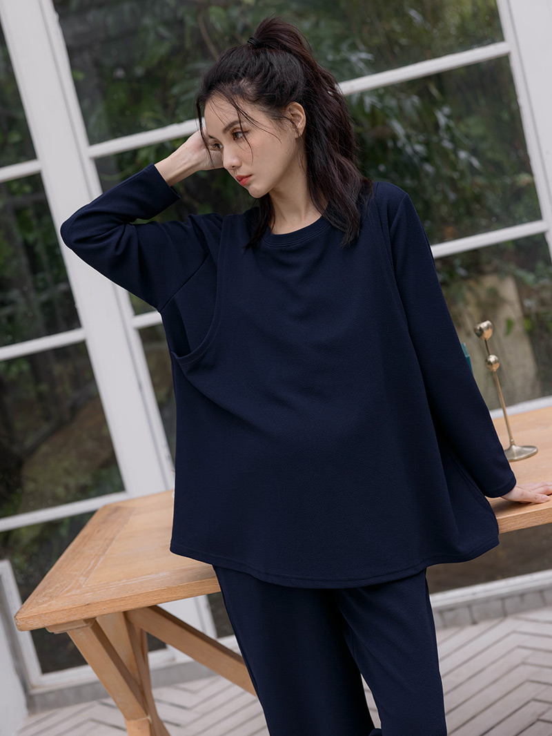 棠棠媽咪孕婦裝,哺乳,套款,斜紋布,側掀式